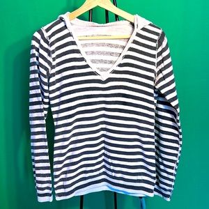 Mocca 2 S Striped Hoody Black and White
